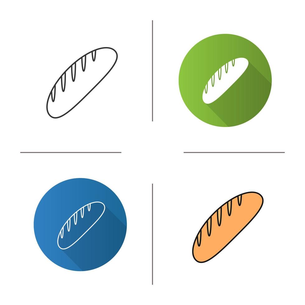 icona della pagnotta di pane. design piatto, stili lineari e di colore. illustrazioni vettoriali isolate