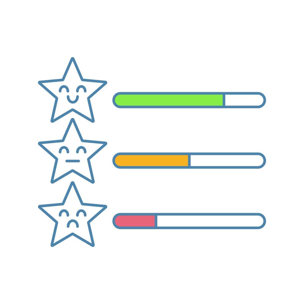 icona del colore della scala di valutazione. vettore lineare