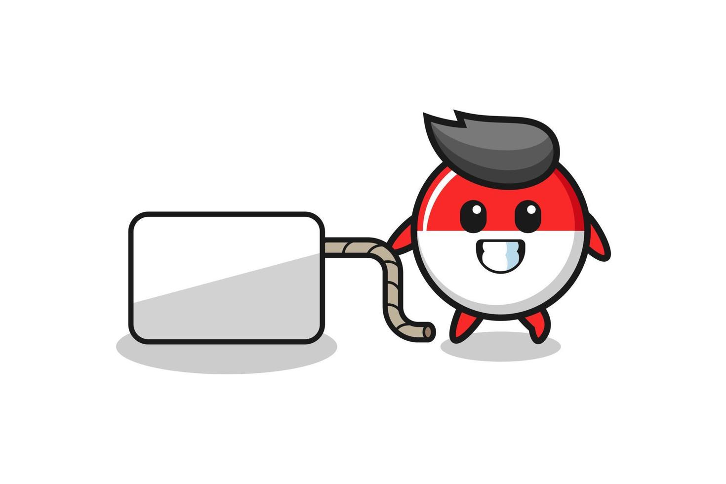 il fumetto della bandiera dell'indonesia sta tirando uno striscione vettore