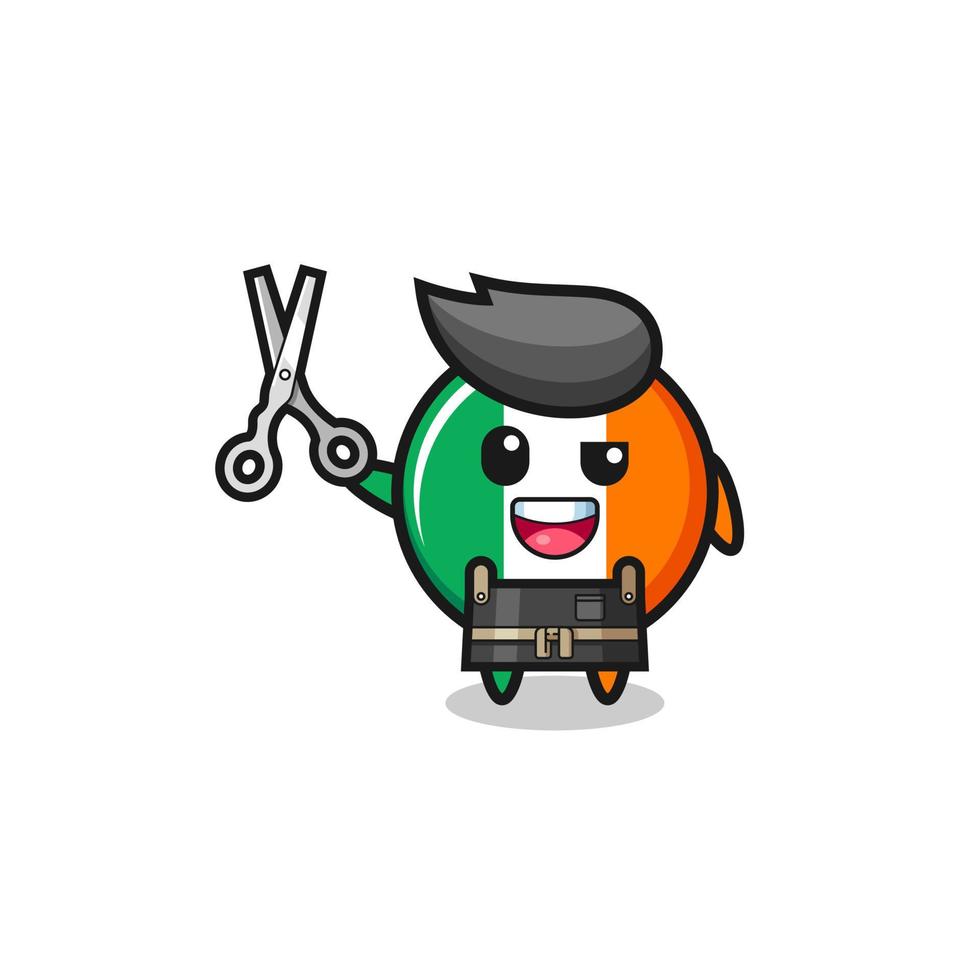 personaggio della bandiera dell'Irlanda come mascotte del barbiere vettore