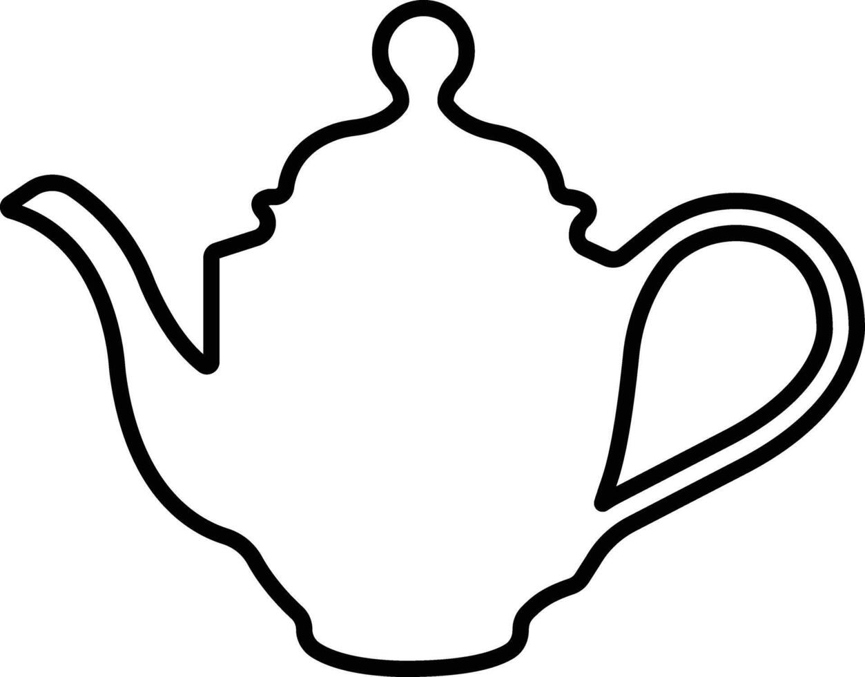 tè pentola icona nel linea stile. isolato su tè bollitore o teiera cartello e simbolo. teiere, potabile caffè pentola. astratto design logotipo arte vettore per applicazioni sito web