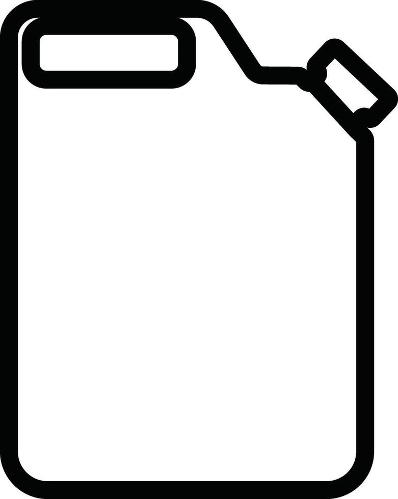 Jerry può, scatola metallica icona nel linea stile pittogramma isolato su benzina, benzina, carburante o olio può simbolo. nero diesel plastica vuoto acqua scatola metallica vettore per app, sito web