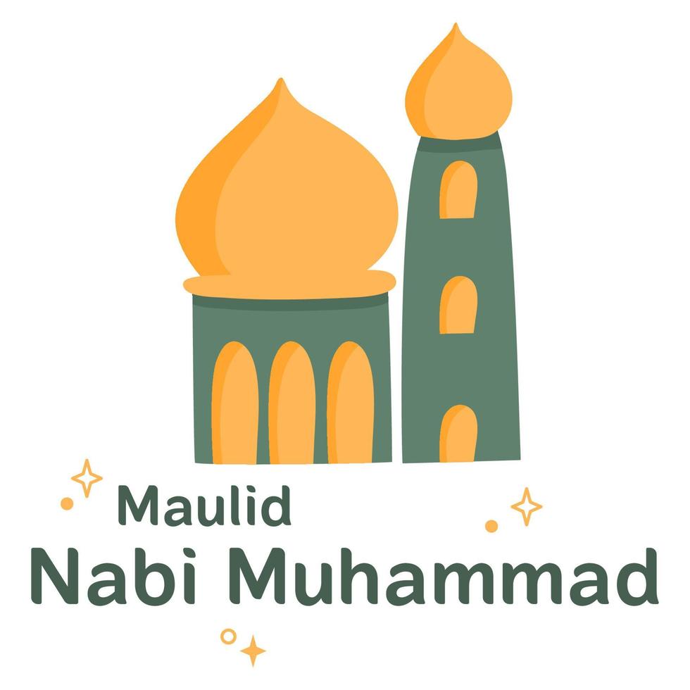 tipografia islamica di mawlid nabi vettore