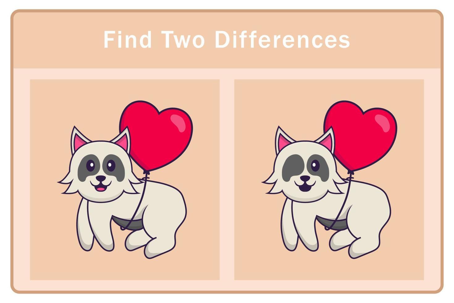 simpatico personaggio dei cartoni animati di cane. trovare differenze. gioco educativo per bambini. illustrazione vettoriale dei cartoni animati