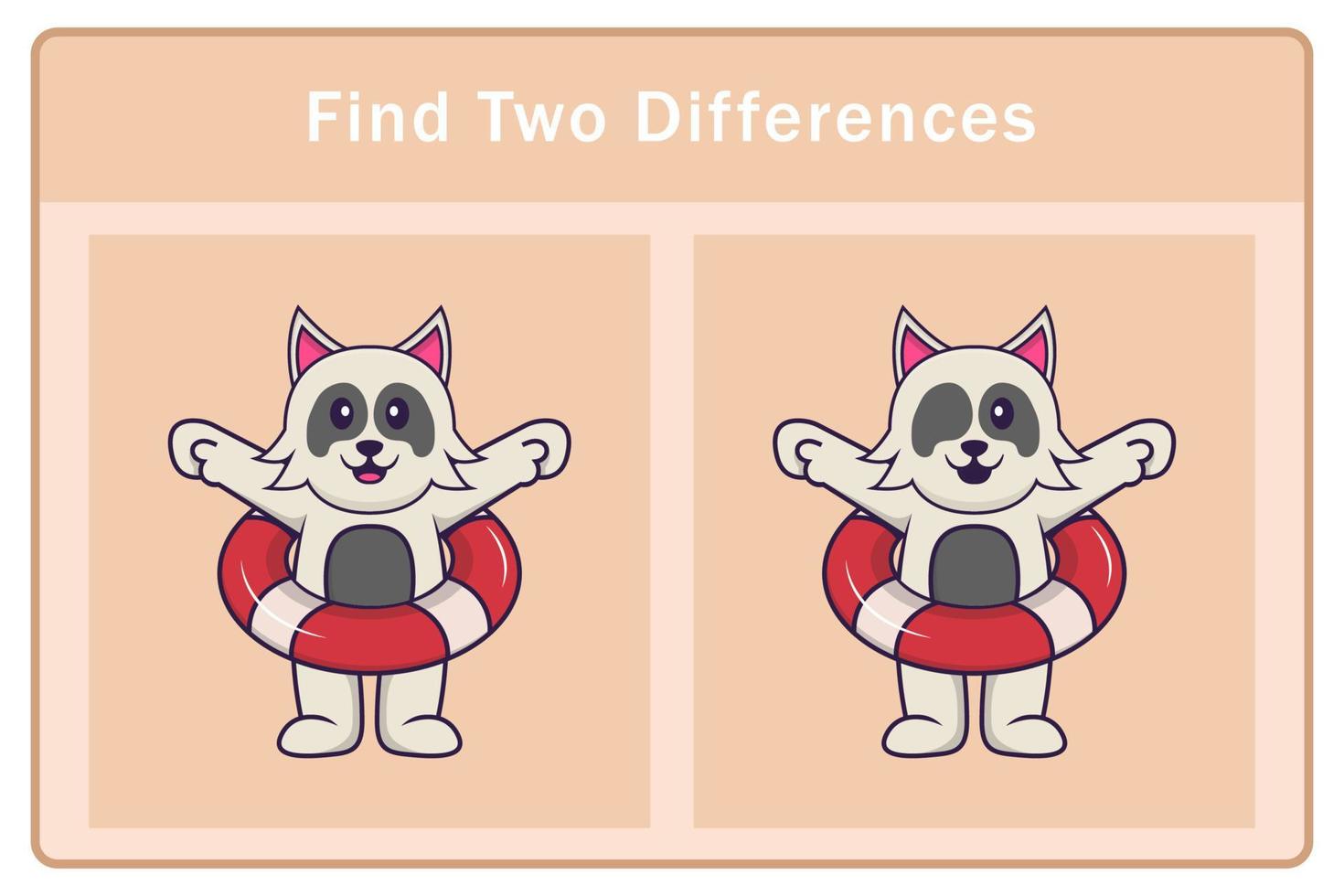 simpatico personaggio dei cartoni animati di cane. trovare differenze. gioco educativo per bambini. illustrazione vettoriale dei cartoni animati