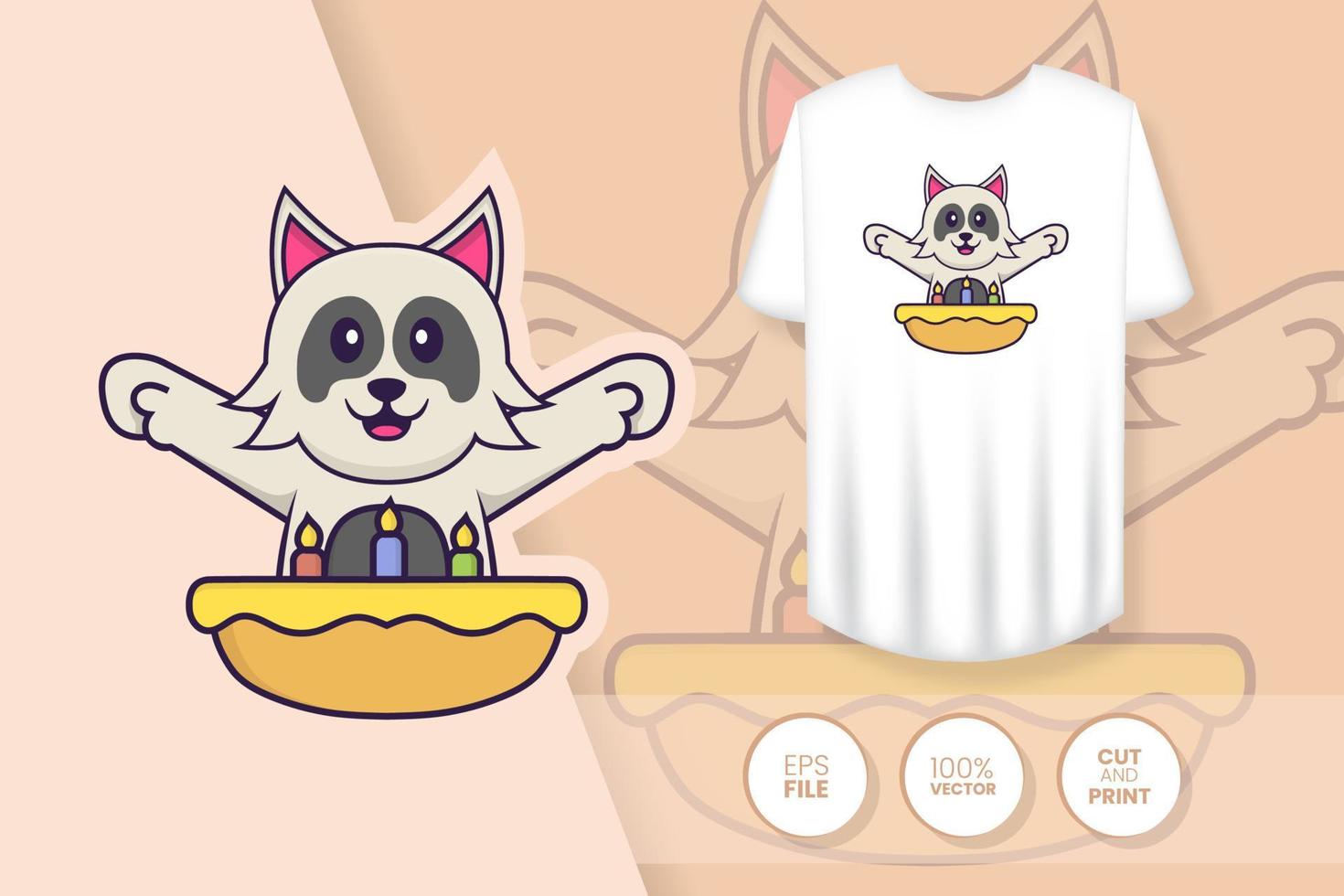 simpatico personaggio dei cartoni animati di cane. stampe su t-shirt, felpe, custodie per cellulari, souvenir. illustrazione vettoriale isolato.