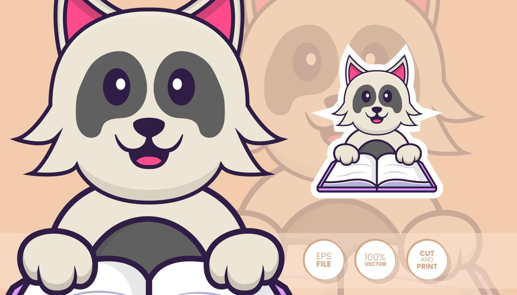 illustrazione disegnata a mano del cane carino. concetto di personaggio dei cartoni animati - adesivi vettore
