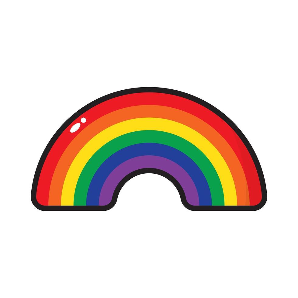 kawaii arcobaleno icone. lgbtqi concetto. vettore