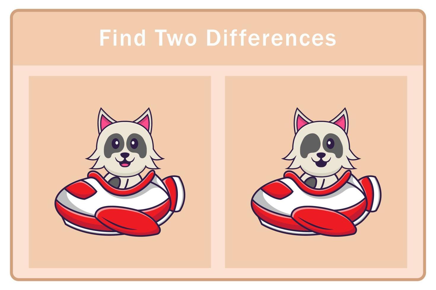 simpatico personaggio dei cartoni animati di cane. trovare differenze. gioco educativo per bambini. illustrazione vettoriale dei cartoni animati