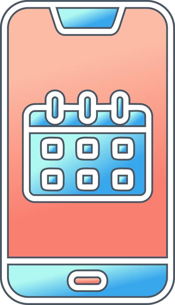 smartphone calendario vettore icona