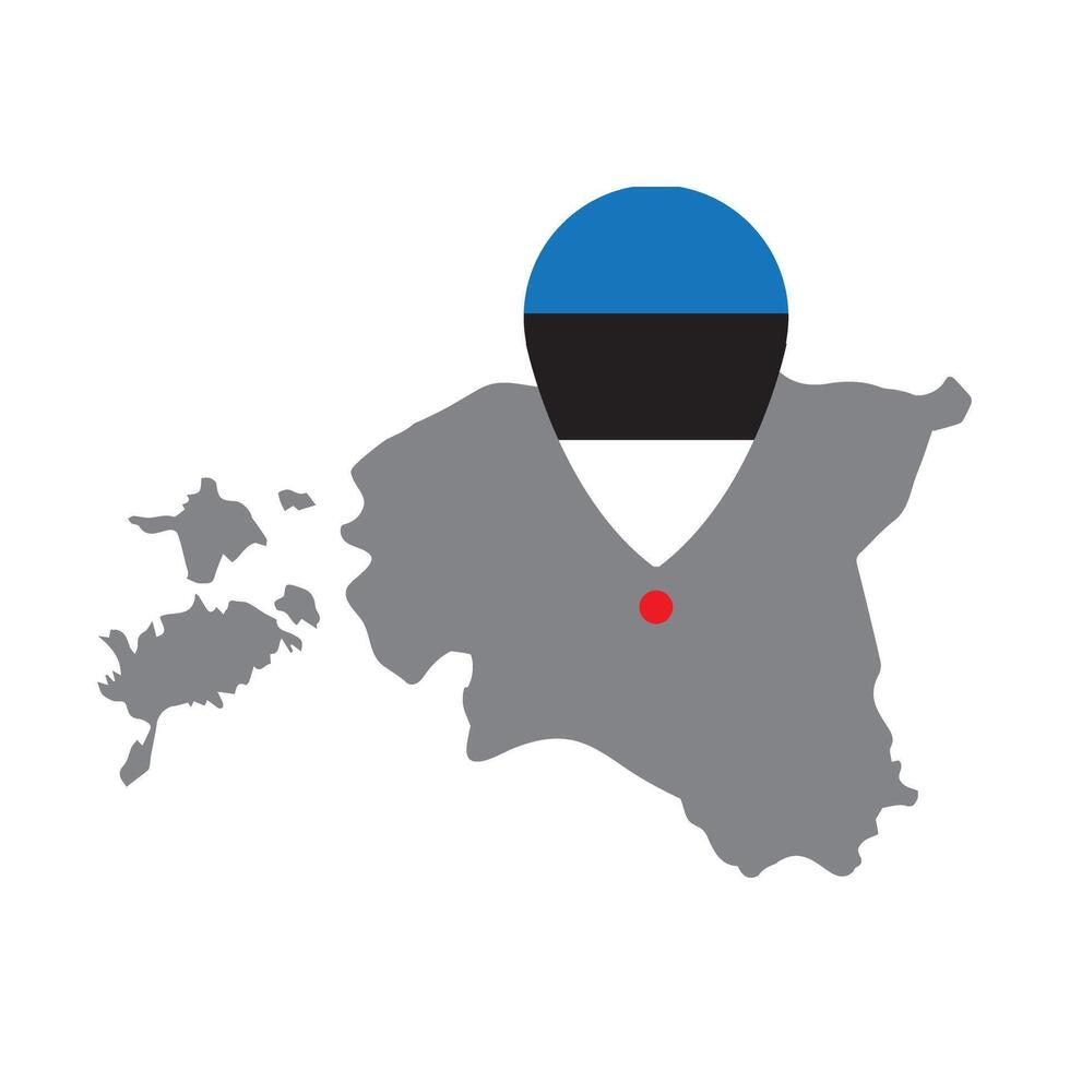 Estonia bandiera e carta geografica. vettore