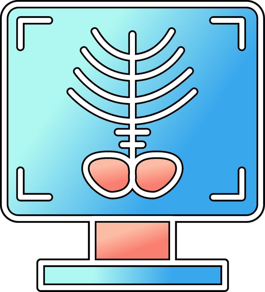 raggi X osso vettore icona