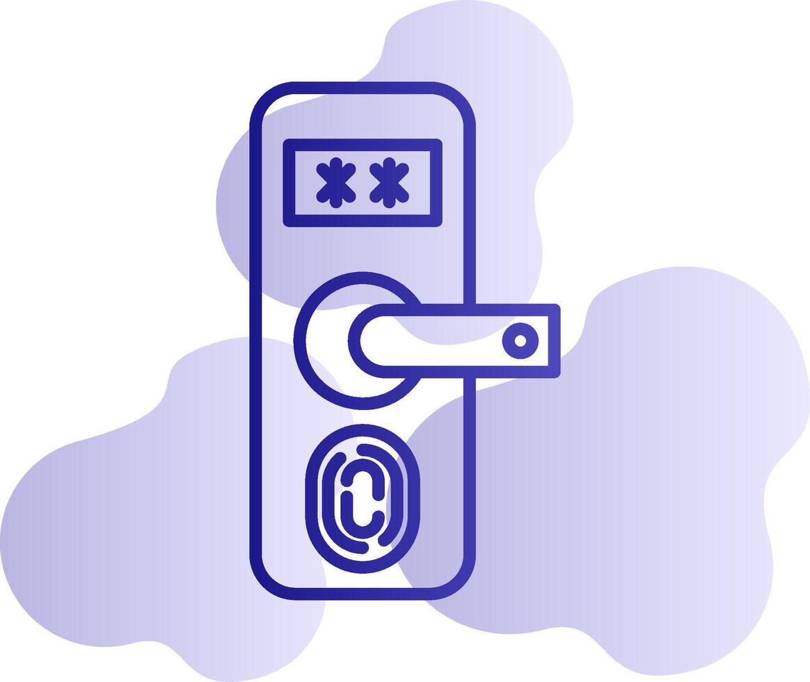 impronta digitale porta protezione vettore icona