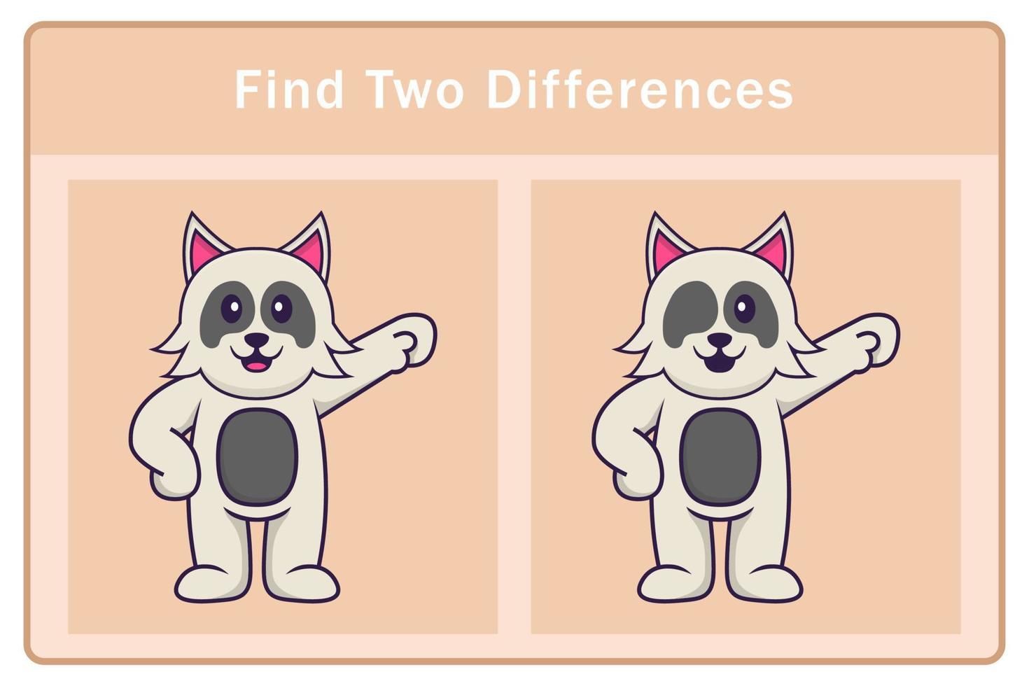 simpatico personaggio dei cartoni animati di cane. trovare differenze. gioco educativo per bambini. illustrazione vettoriale dei cartoni animati