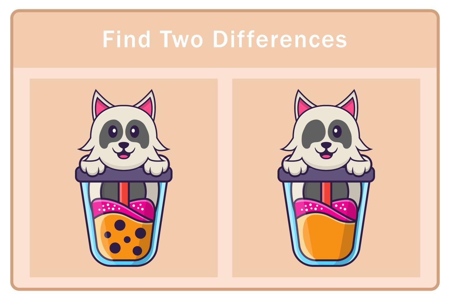 simpatico personaggio dei cartoni animati di cane. trovare differenze. gioco educativo per bambini. illustrazione vettoriale dei cartoni animati