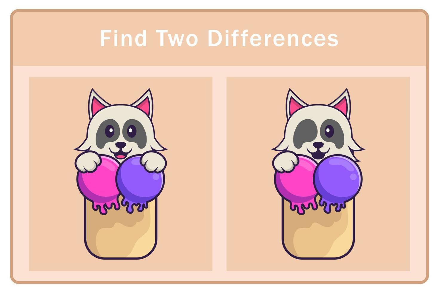 simpatico personaggio dei cartoni animati di cane. trovare differenze. gioco educativo per bambini. illustrazione vettoriale dei cartoni animati