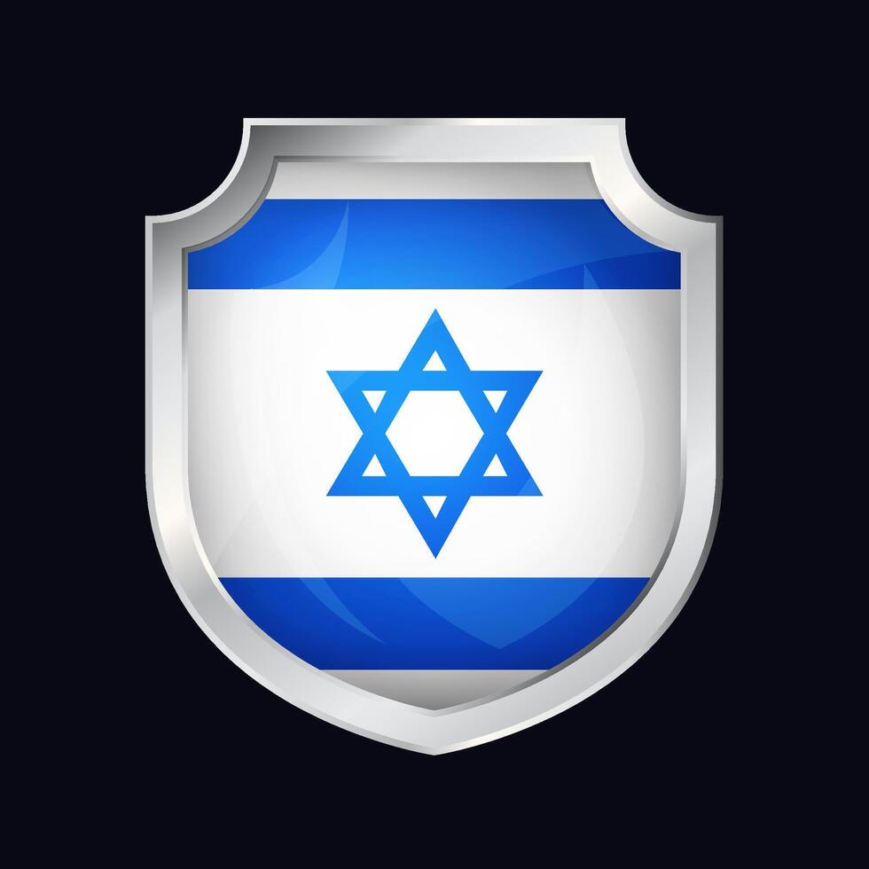 Israele argento scudo bandiera icona vettore