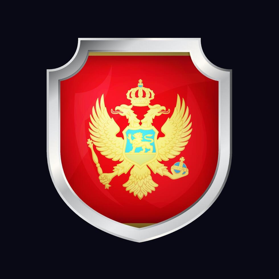 montenegro argento scudo bandiera icona vettore
