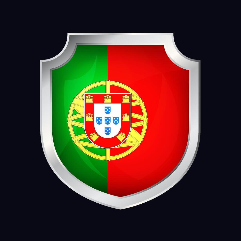 Portogallo argento scudo bandiera icona vettore