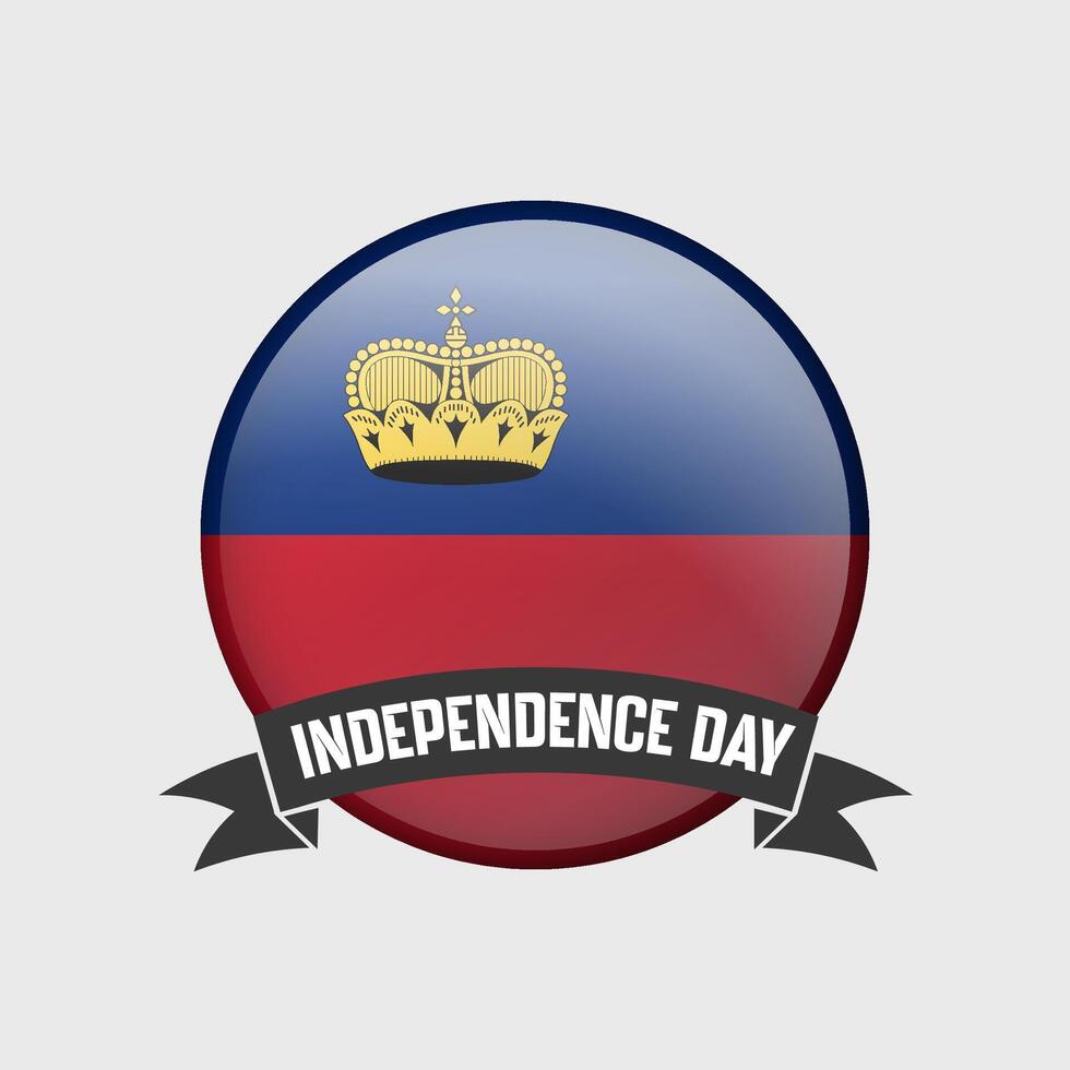 Liechtenstein il giro indipendenza giorno distintivo vettore