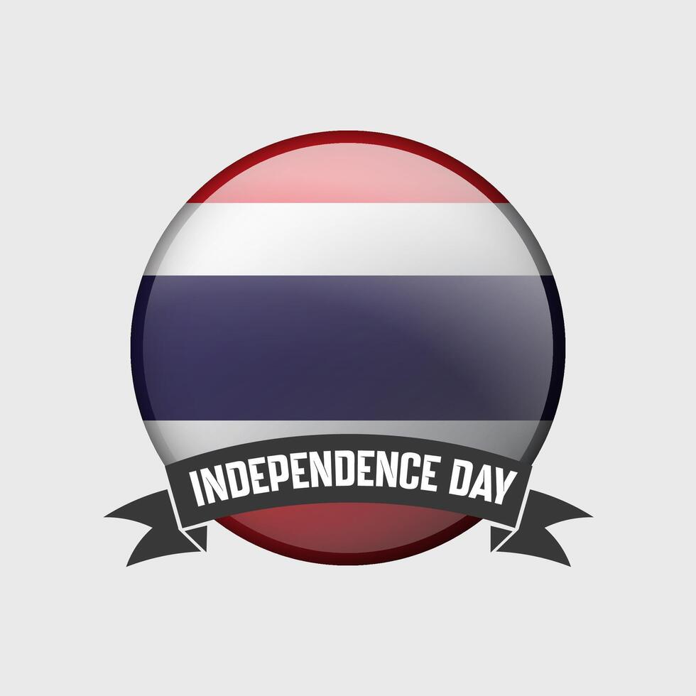 Tailandia il giro indipendenza giorno distintivo vettore