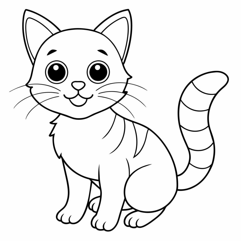 gatto nero e bianca vettore illustrazione per colorazione libro