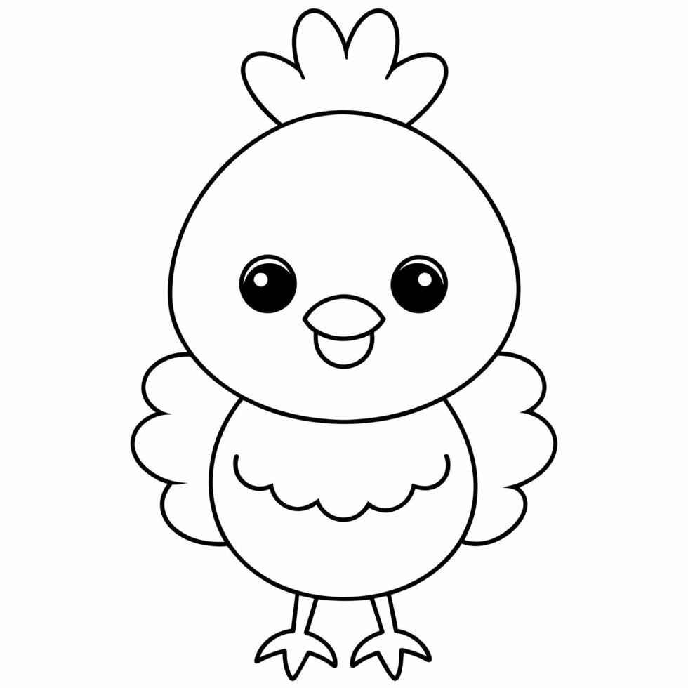 pollo nero e bianca vettore illustrazione per colorazione libro
