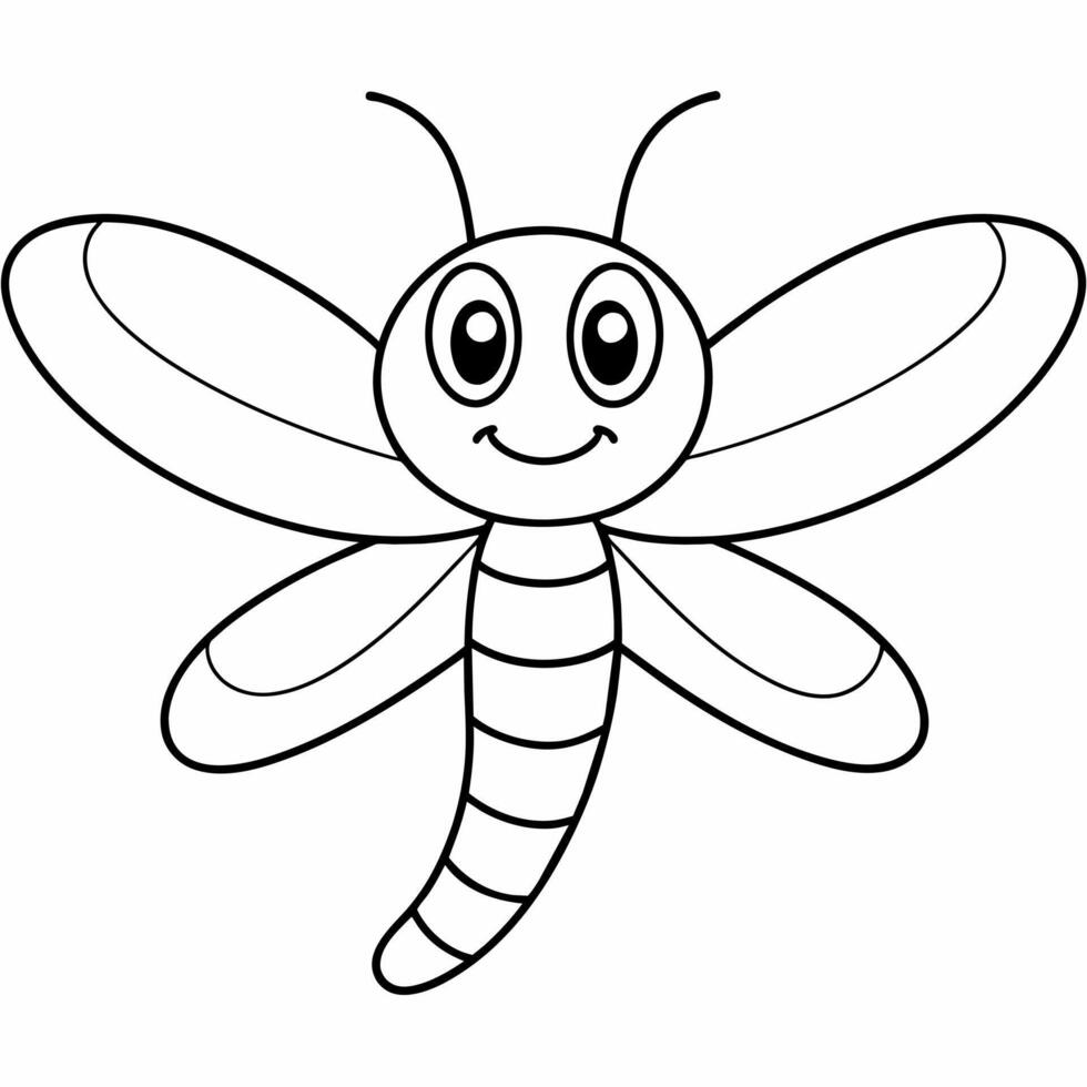 libellula nero e bianca vettore illustrazione per colorazione libro