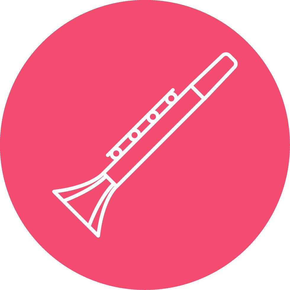 clarinetto linea cerchio colore icona vettore