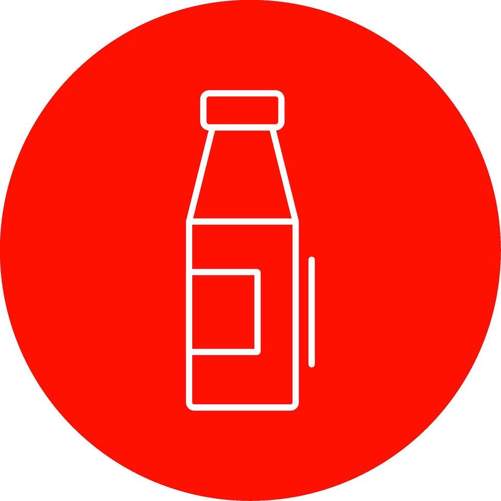 latte bottiglia linea cerchio colore icona vettore