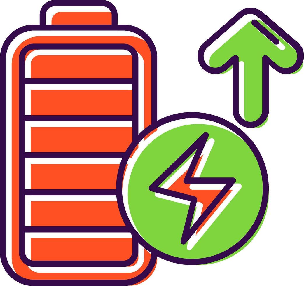 batteria pieno pieno icona vettore