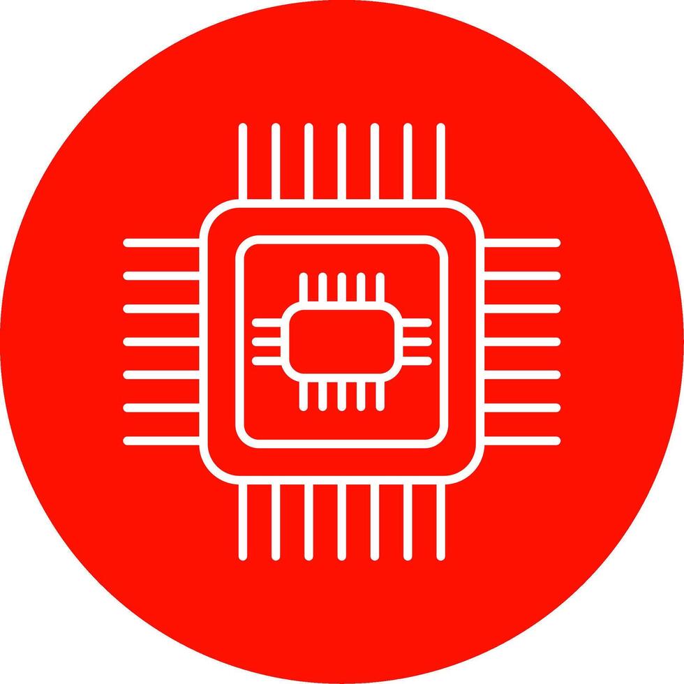 processore linea cerchio colore icona vettore