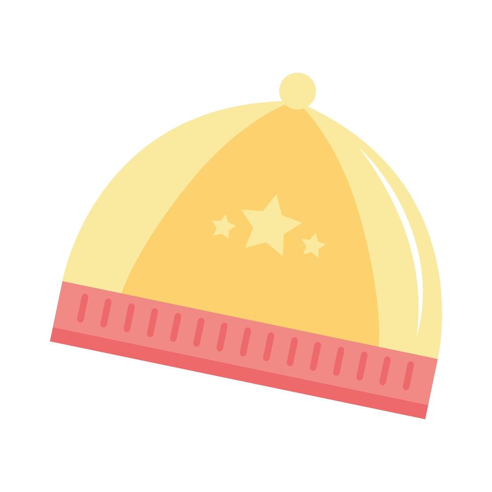 icona dell'accessorio di lana del cappello del bambino vettore