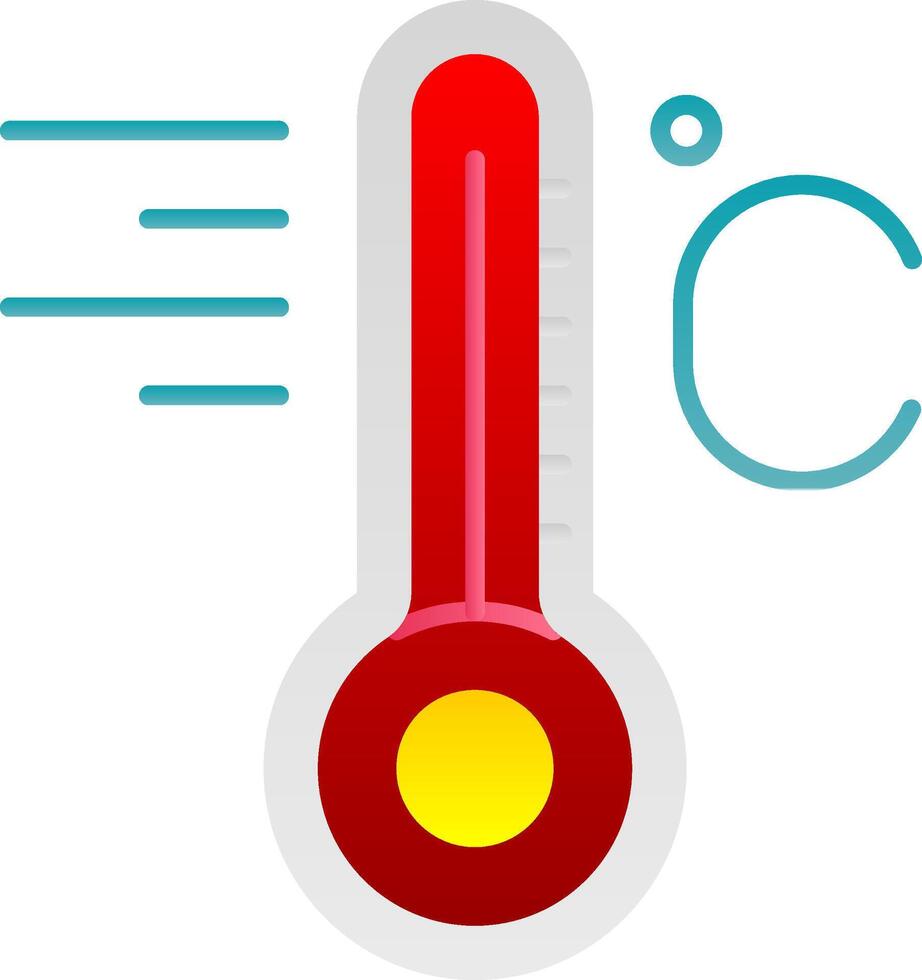 temperatura piatto pendenza icona vettore