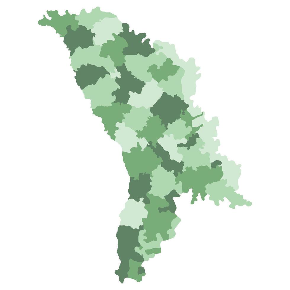 moldova carta geografica. carta geografica di moldova nel amministrativo province nel multicolore vettore
