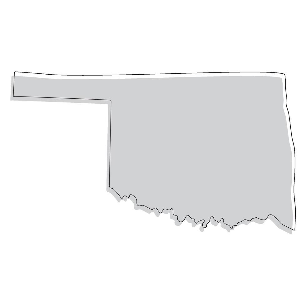 Oklahoma carta geografica. carta geografica di Oklahoma. Stati Uniti d'America carta geografica vettore