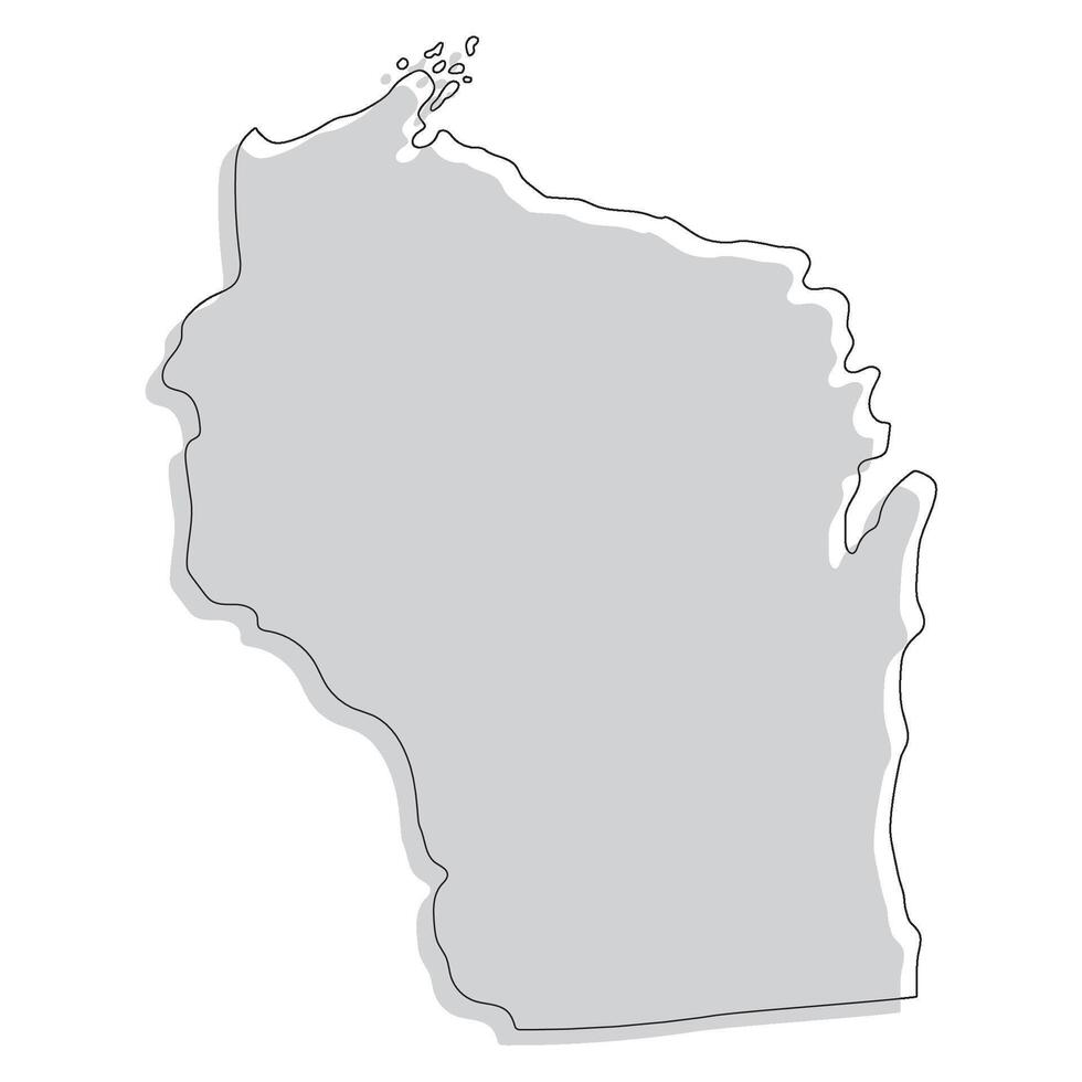 Wisconsin stato carta geografica. carta geografica di il noi stato di Wisconsin. vettore