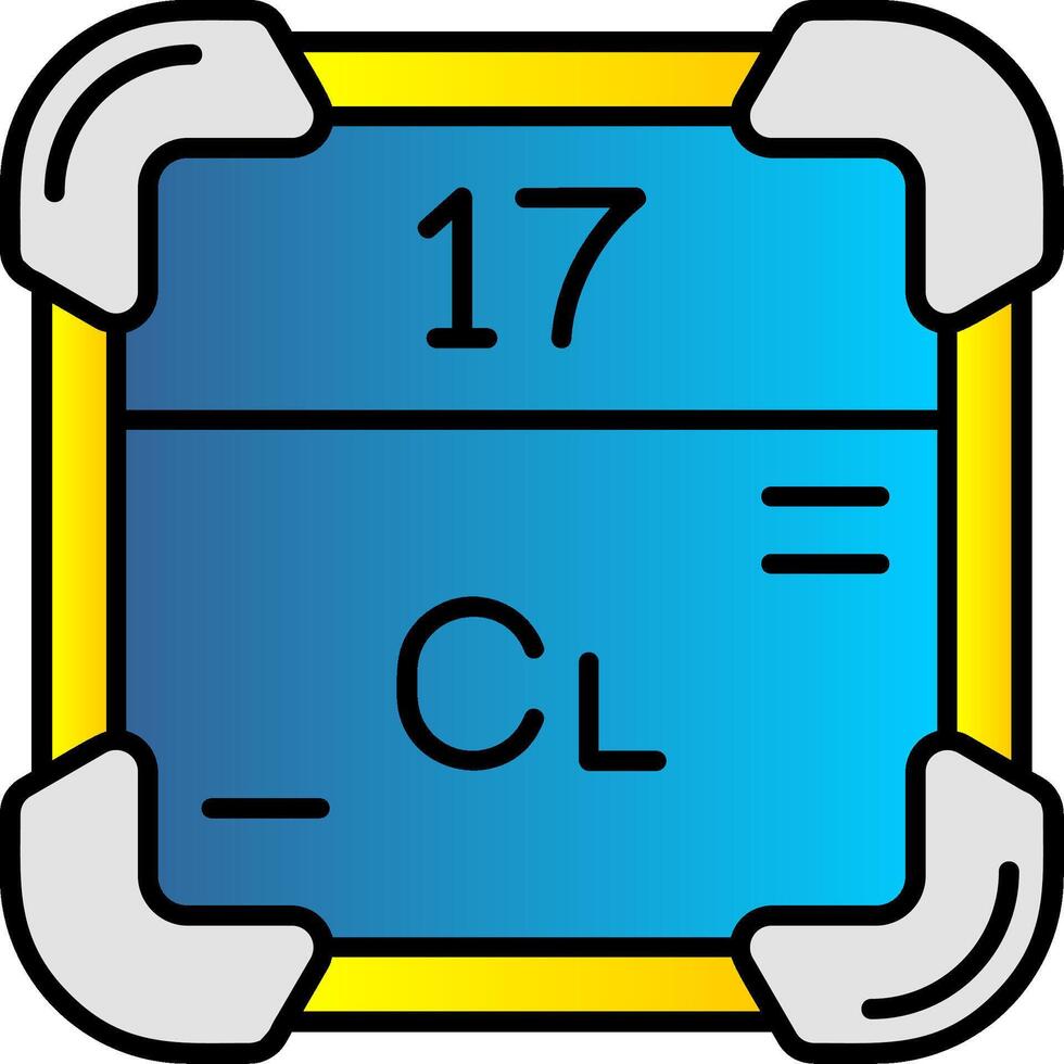 cloro pieno pendenza icona vettore