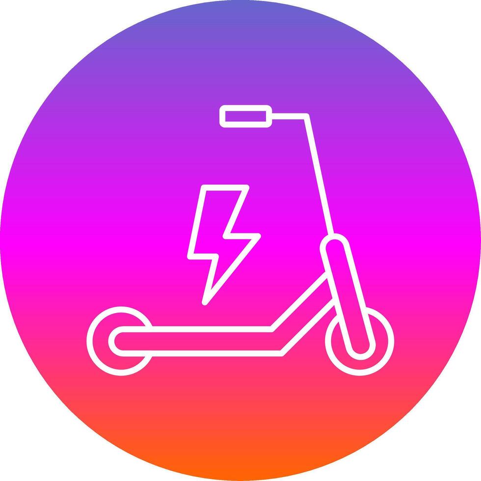 elettrico scooter linea pendenza cerchio icona vettore