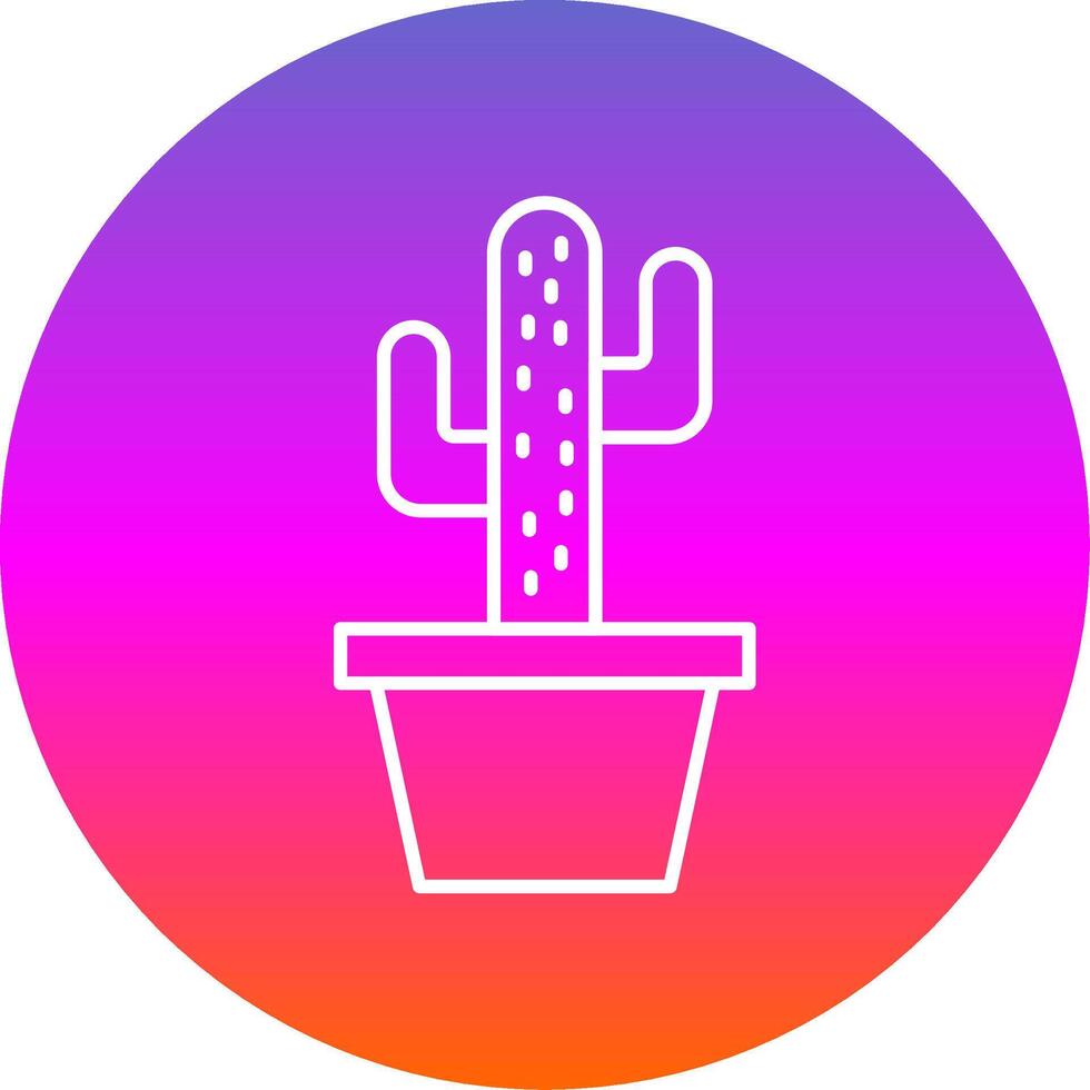 cactus linea pendenza cerchio icona vettore