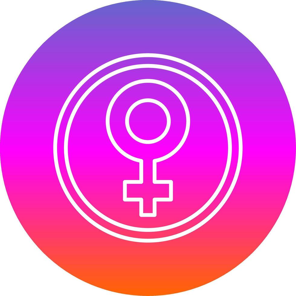 femmina simbolo linea pendenza cerchio icona vettore