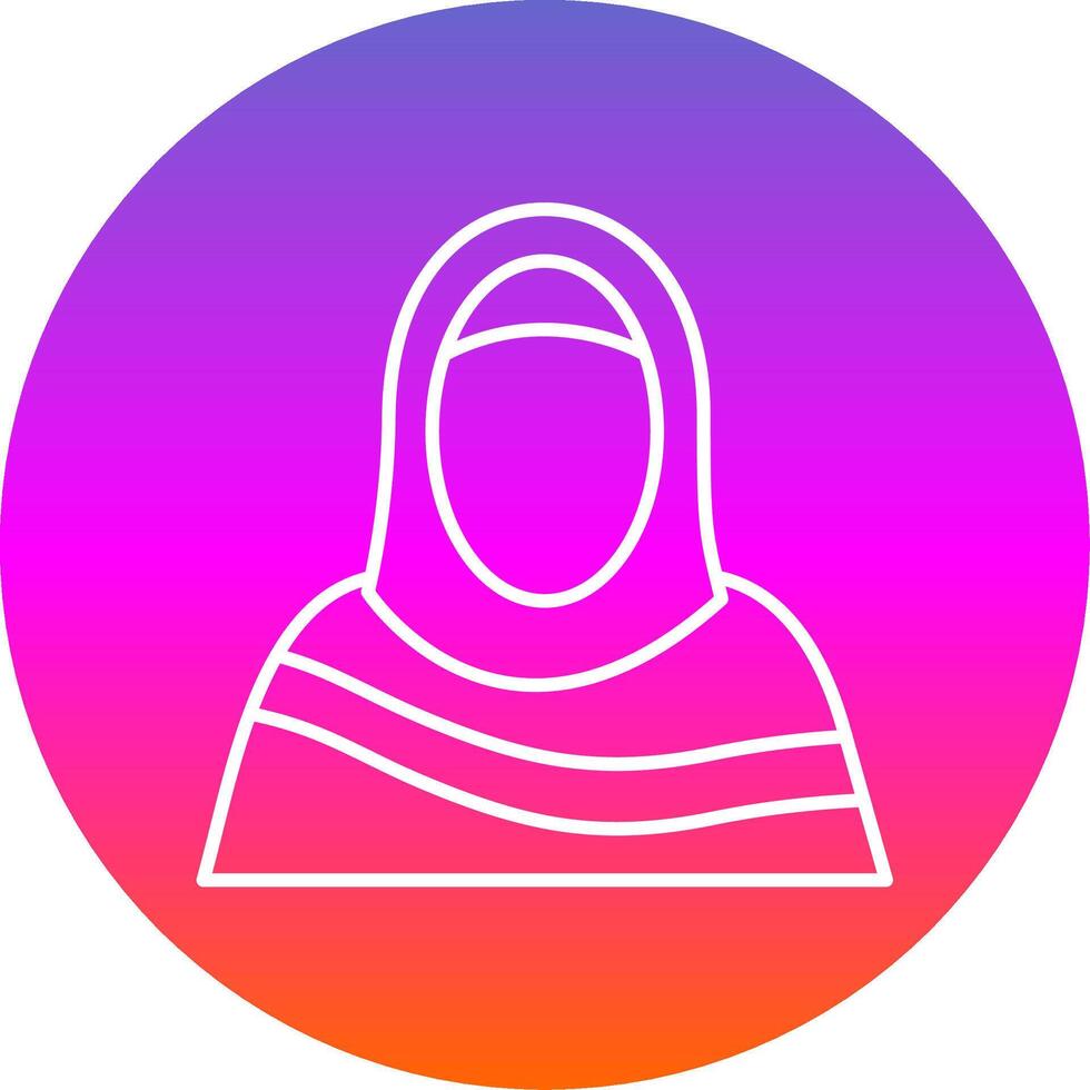 musulmano donna linea pendenza cerchio icona vettore