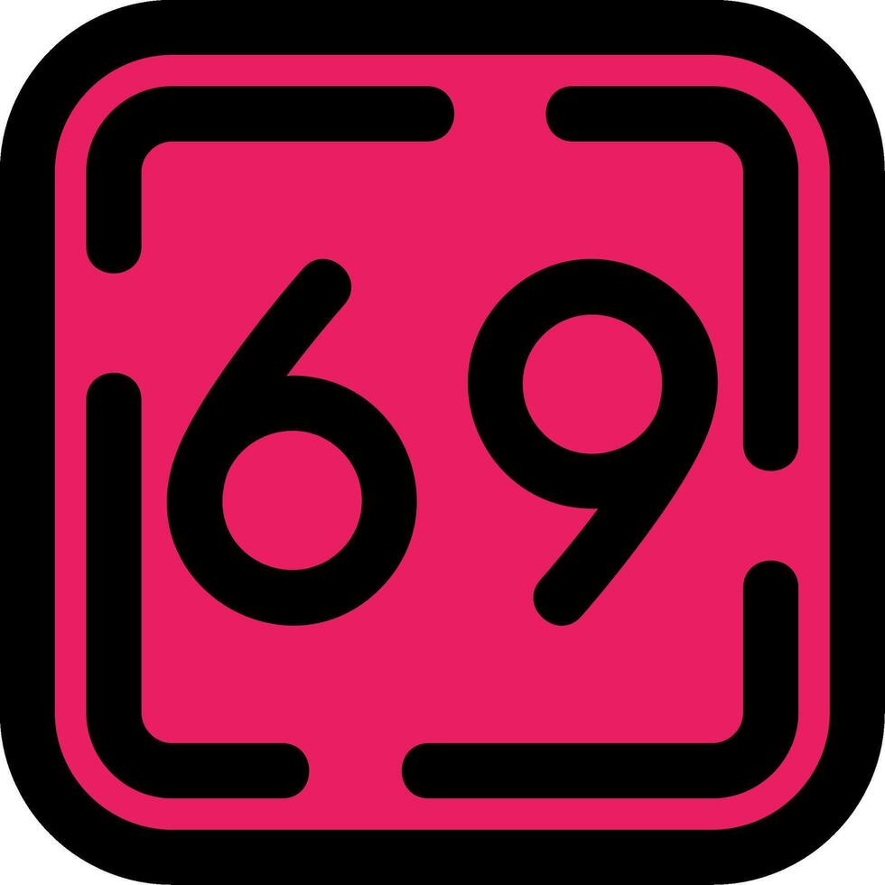 sessanta nove pieno pendenza icona vettore
