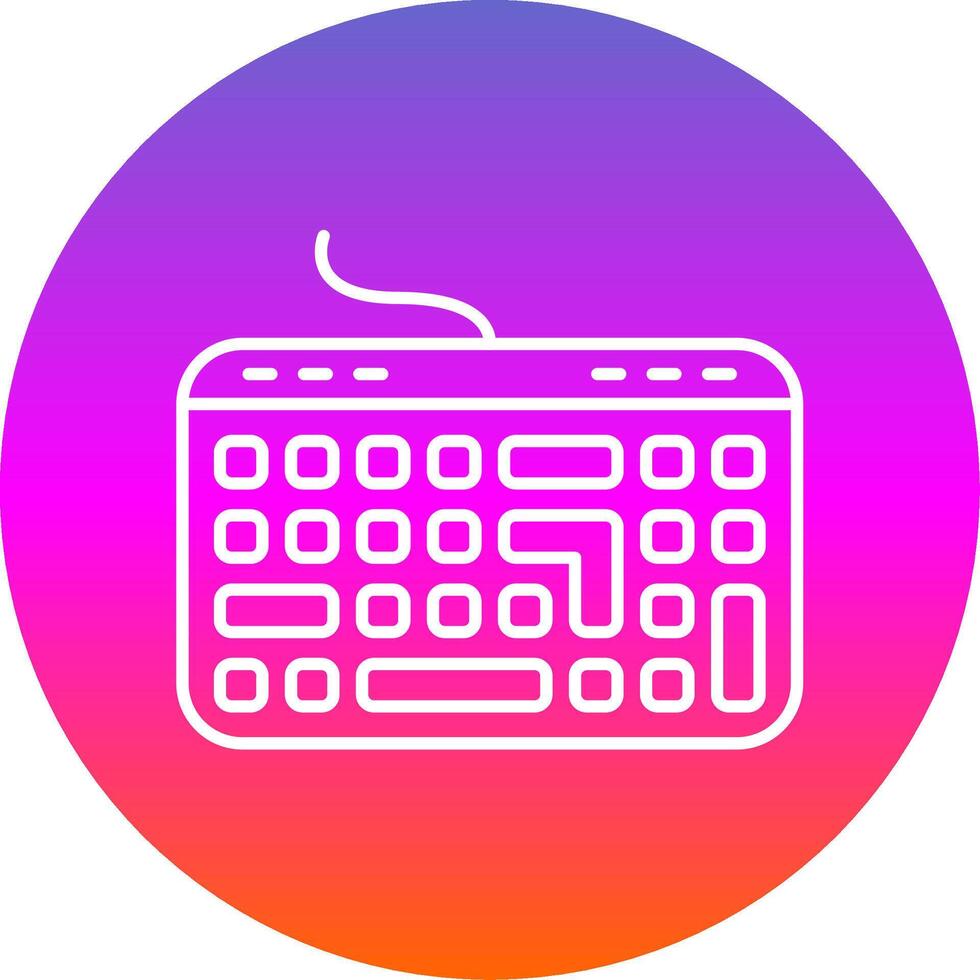 tastiera linea pendenza cerchio icona vettore
