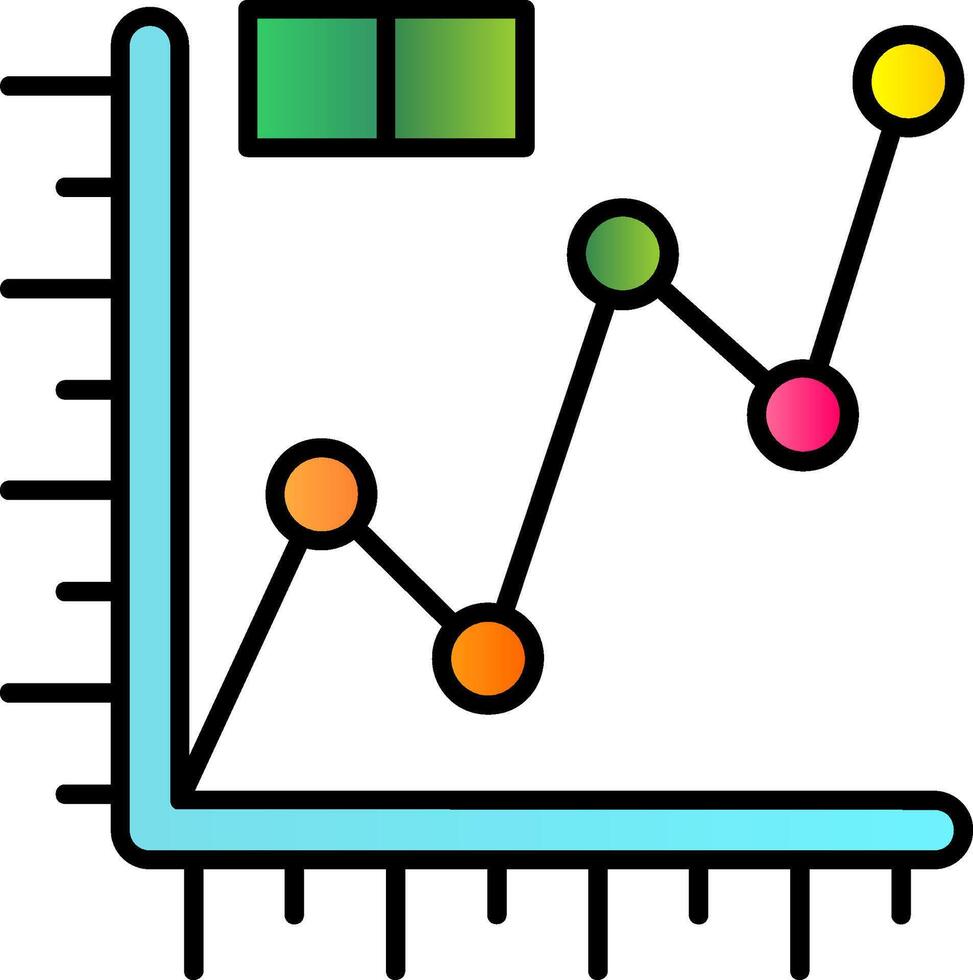 linea grafico pieno pendenza icona vettore