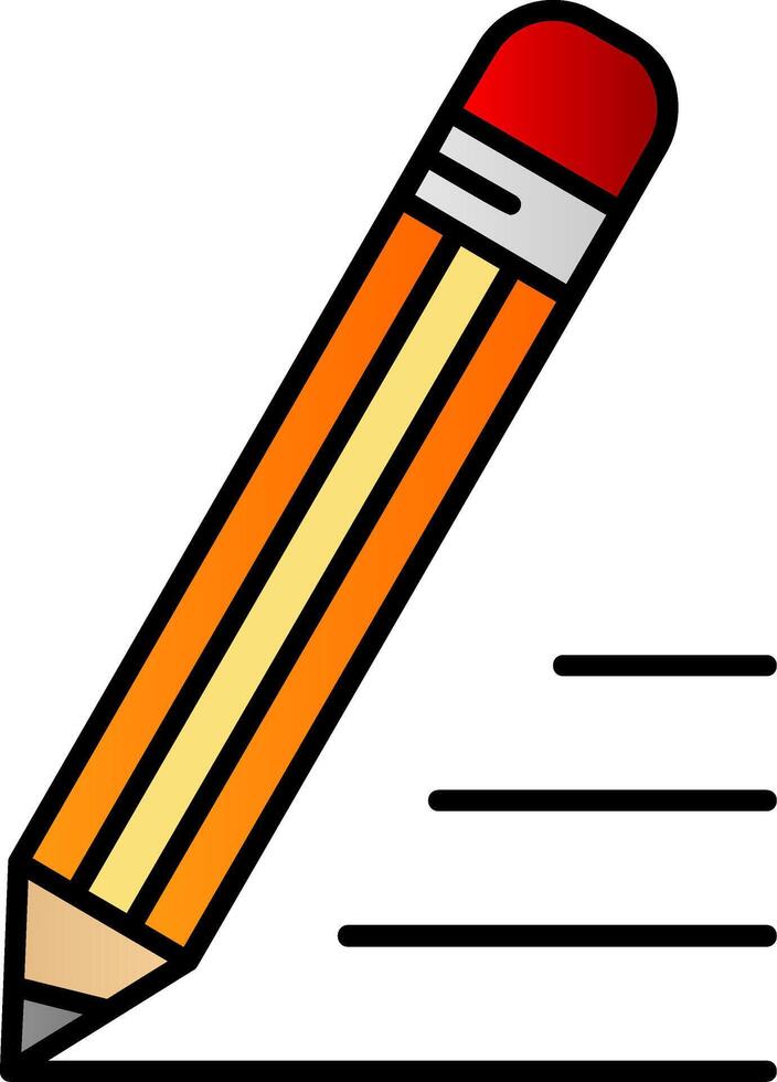 matita pieno pendenza icona vettore