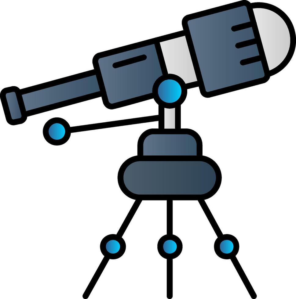 telescopio pieno pendenza icona vettore