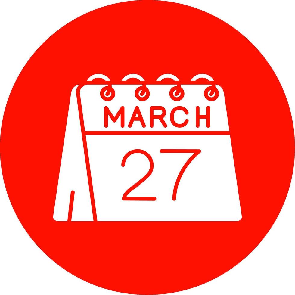 27th di marzo glifo cerchio multicolore icona vettore