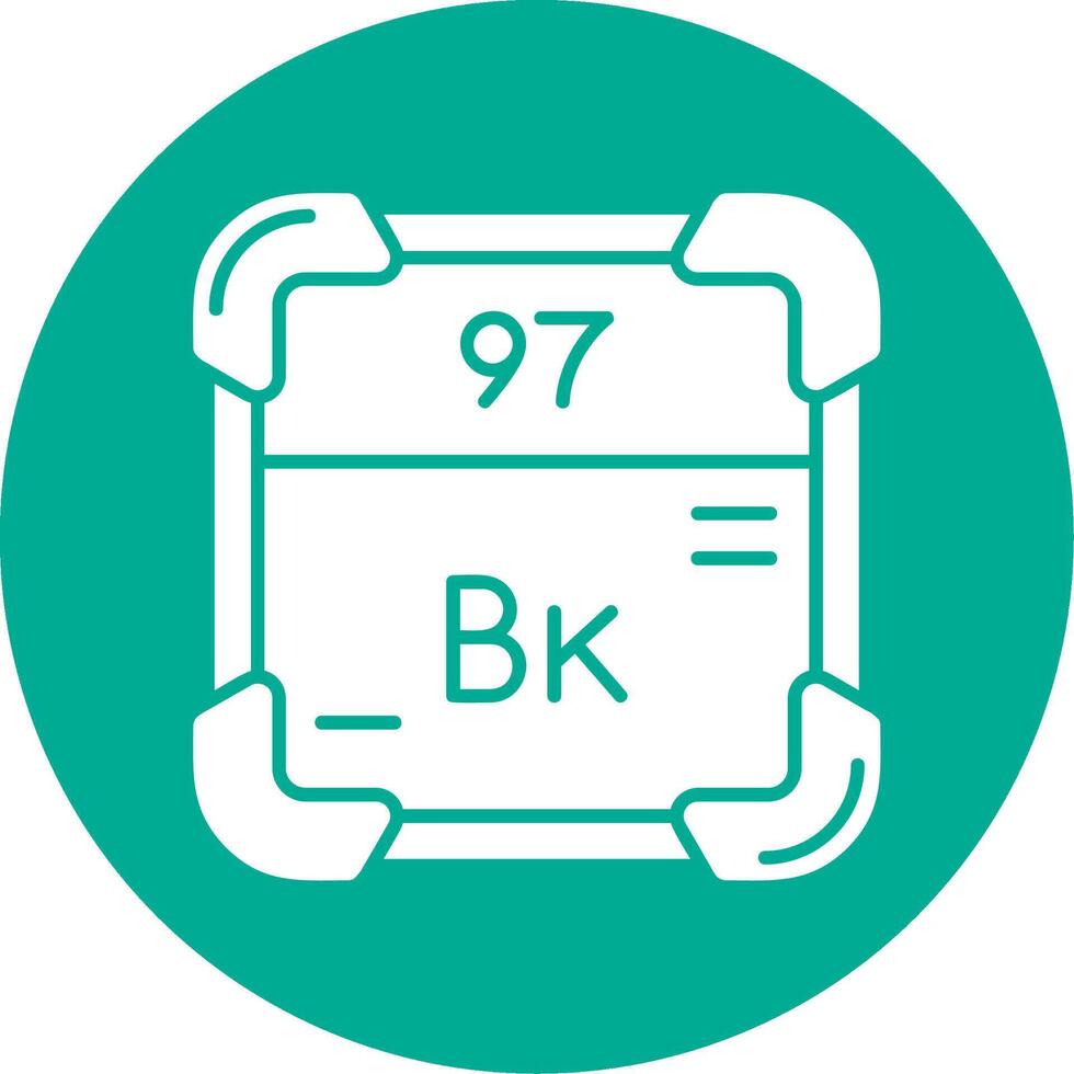 berkelium glifo cerchio multicolore icona vettore