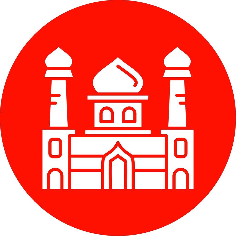 moschea glifo cerchio multicolore icona vettore